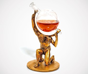 Atlas Etched Globe Liquor Decanter