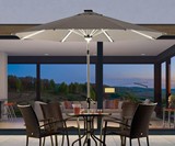 9' Solar Powered LED Lighted Patio Umbrella