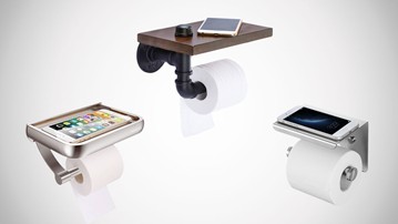Toilet Paper Holders with Phone Storage Shelf Toilet Paper Holders with Phone Storage Shelf