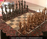 The King Must Die Hand Carved Chess Set
