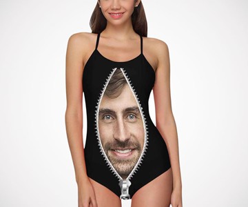Custom Zip Face Swimsuit Custom Zip Face Swimsuit