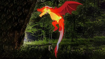 5' Inflatable Flying LED Dragon