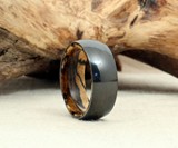 Black Zirconium & Wood Ring