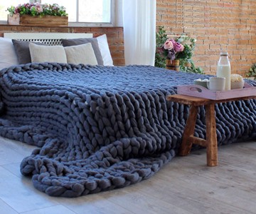 Extra Large Extra Chunky Knit Blanket