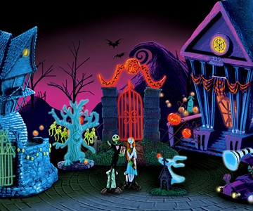 Nightmare Before Christmas Black Light Village Nightmare Before Christmas Black Light Village