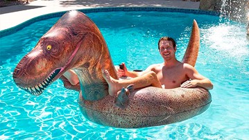 Motorized Inflatable T-Rex Ride-On Pool Float