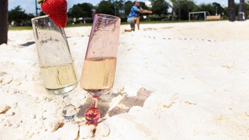 The Beach Glass Champagne Flute Set The Beach Glass Champagne Flute Set
