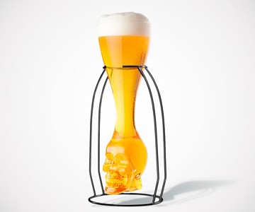 Brainfreeze Skull Beer Glass & Stand