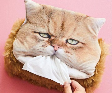 Kleenex-Munching Cat Tissue Box Cover