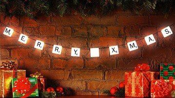 Scrabble Tile String Lights with Customizable Letters Scrabble Tile String Lights with Customizable Letters