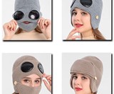 Aviator Goggle Beanie with Face Muffler