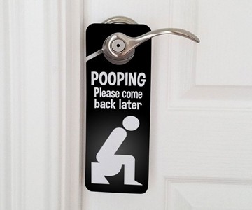 Pooping Please Come Back Later Doorknob Sign Pooping Please Come Back Later Doorknob Sign
