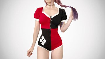 Harley Quinn Adult Baby Romper Harley Quinn Adult Baby Romper