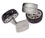Black Rhodium Jet Turbine Engine Cufflinks