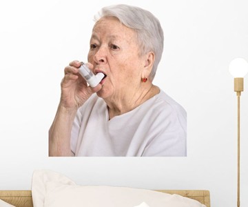 Senior Woman with Asthma Wall Mural Senior Woman with Asthma Wall Mural