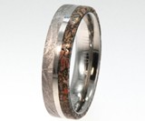 Meteorite & Dinosaur Bone Inlaid Rings