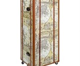 World Map Cocktail Bar Steamer Trunk