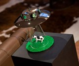 Alien Abduction Lamp - Unlit on Table
