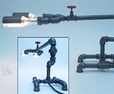 Plumbing Pipe Desk Lamp - Profile & Back Views