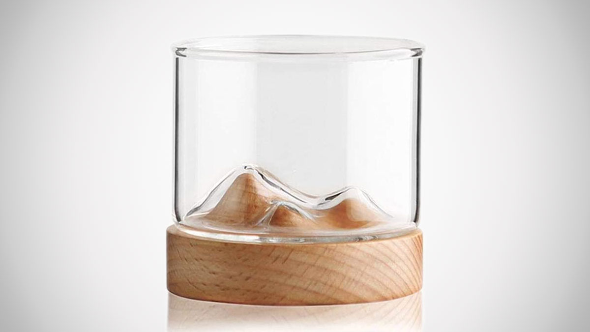 Mt. Fuji Glass with Wooden Coaster Mt. Fuji Glass with Wooden Coaster