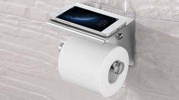 Esonmus Modern Stainless Steel Toilet Paper Holder & Shelf Esonmus Modern Stainless Steel Toilet Paper Holder & Shelf