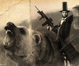 Abraham Lincoln Riding a Grizzly Print
