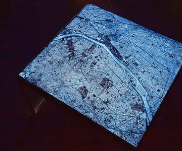 Glowing Wood & Resin City Map Coffee Tables Glowing Wood & Resin City Map Coffee Tables