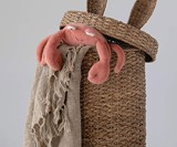 Bunny Ears Seagrass & Rattan Storage Basket