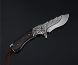 Romance of Men Windtalker Damascus Steel Folding Knife