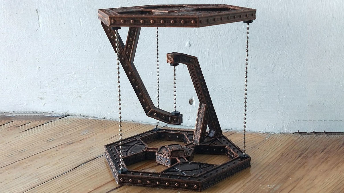 Steampunk Tensegrity Optical Illusion Table Steampunk Tensegrity Optical Illusion Table