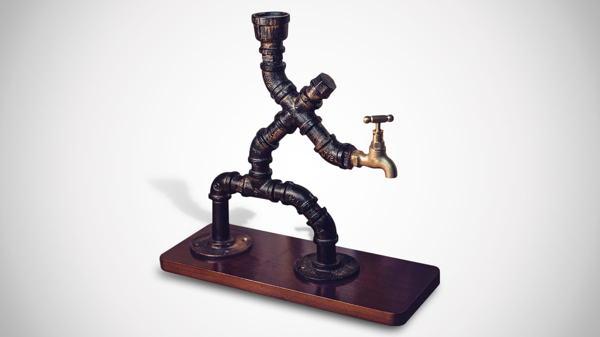 Pipe Man Liquor Bottle Holder & Dispenser