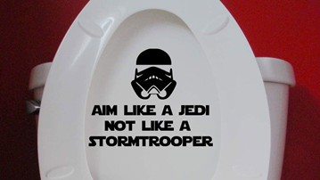 Aim Like a Jedi Not a Stormtrooper Vinyl Toilet Decal Aim Like a Jedi Not a Stormtrooper Vinyl Toilet Decal