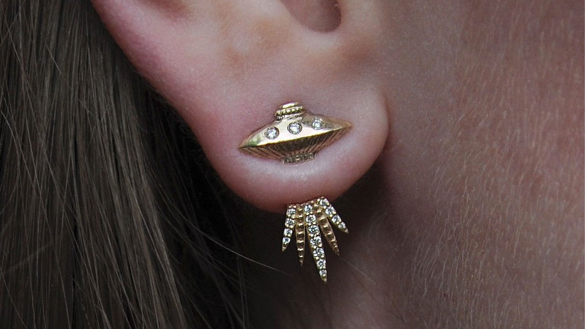 Alien Abduction UFO Earrings Alien Abduction UFO Earrings