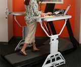 Woman Using Treadmill Desk