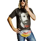 Man in Freedom Flask & Chuck Norris Shirt