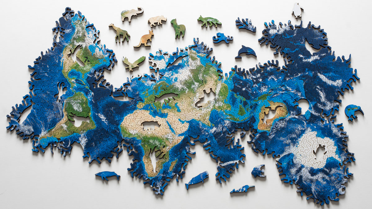 Icosahedral Projection Earth Puzzle