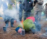 Man Igniting Backcountry Boiler