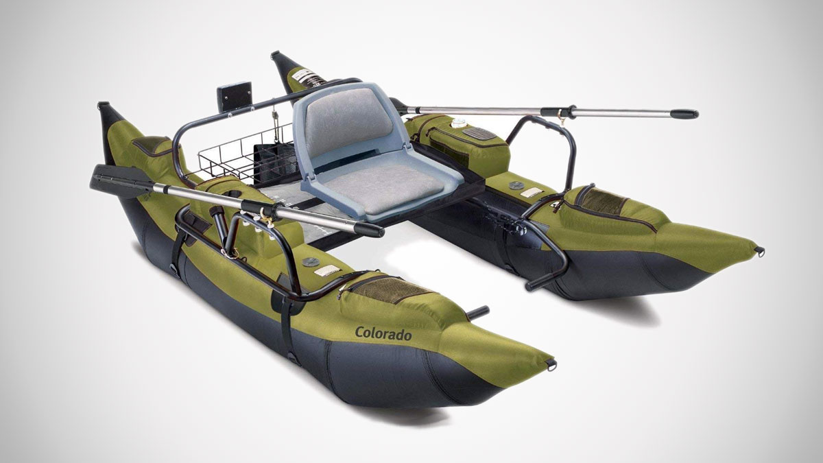 Inflatable Pontoon Boat with Motor Mount