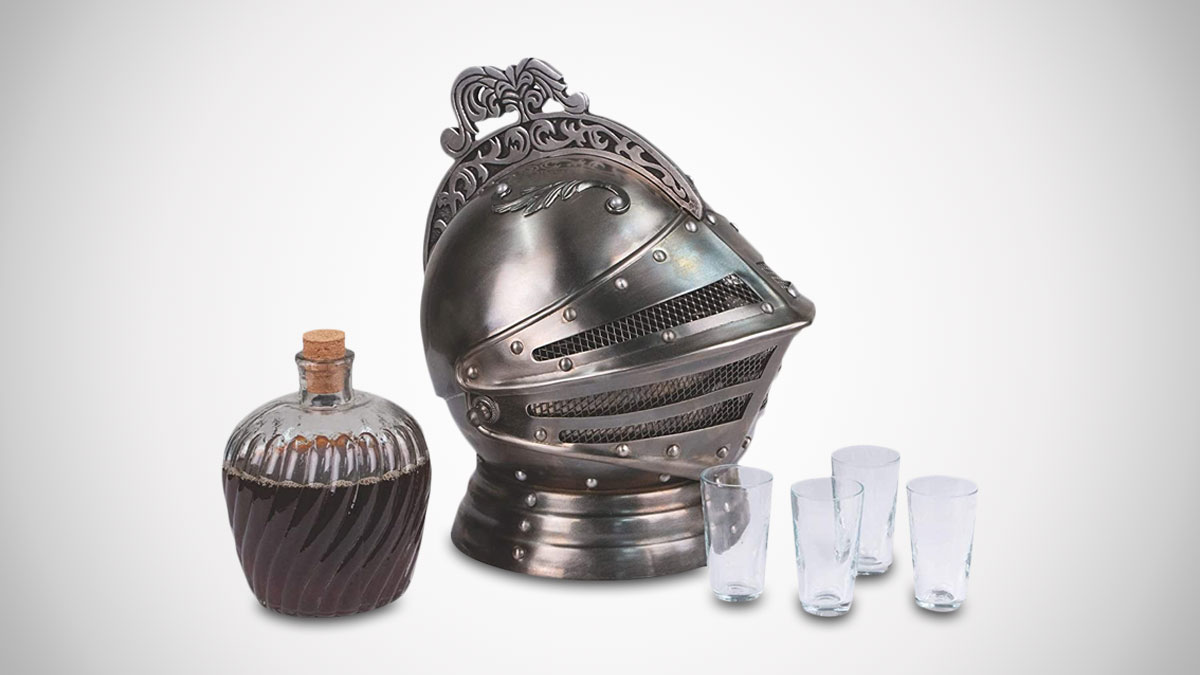 Medieval Knight's Helmet Decanter Set Medieval Knight's Helmet Decanter Set