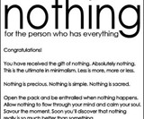 The Gift of Nothing