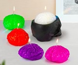 Skull Candle Holder with Bleeding Brain Candle