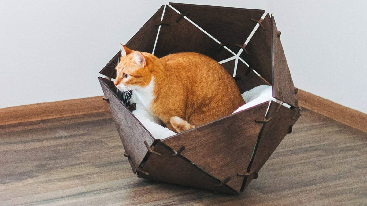 Geometric Wooden Pet Bed