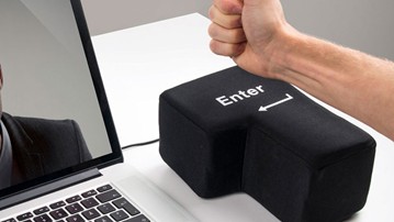 Punchable USB-Connected Enter Key Pillow Punchable USB-Connected Enter Key Pillow