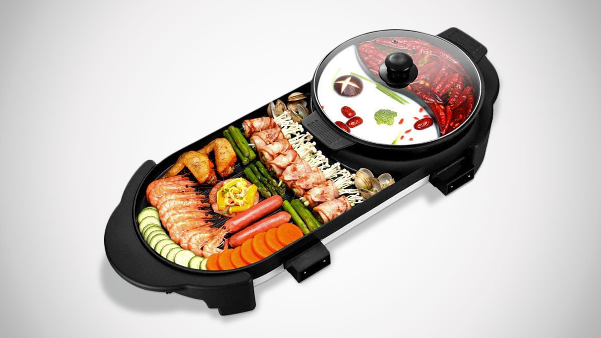 2-in-1 Electric BBQ Grill & Indoor Hot Pot 2-in-1 Electric BBQ Grill & Indoor Hot Pot