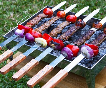 GrillBee Flat Stainless Steel Kabob Skewers GrillBee Flat Stainless Steel Kabob Skewers