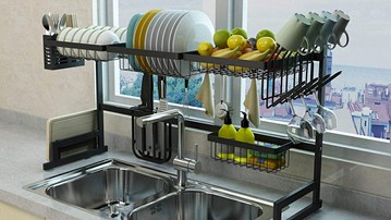 Over-the-Sink Dish Drying Rack