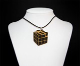 Black Light Rubik's Cube Necklace