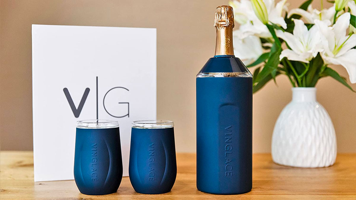 Vinglace Wine Bottle Chiller & Wine Glass Gift Set Vinglace Wine Bottle Chiller & Wine Glass Gift Set