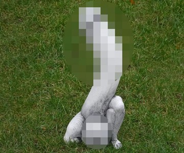 Cement Penis Garden Statue (NSFW)