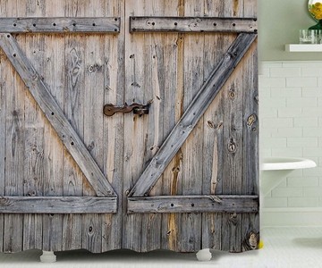 Barn Door Shower Curtain Barn Door Shower Curtain